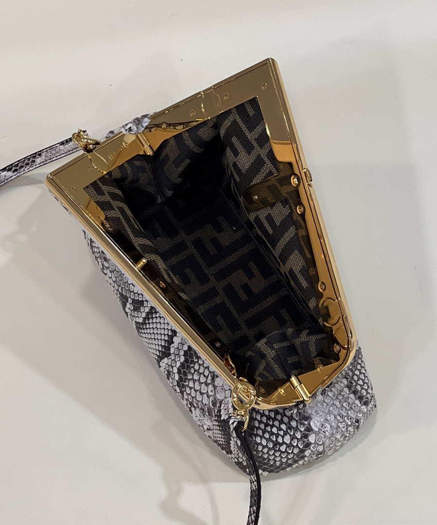 Fendi 8BP129 FENDI FIRST Small Natural python leather bag