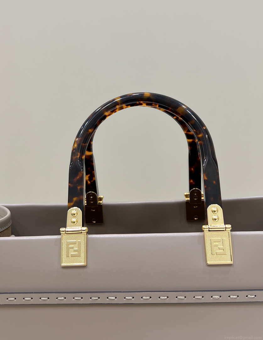 Fendi 8BH386 Sunshine Medium Bag Nude leather shopper 8266S