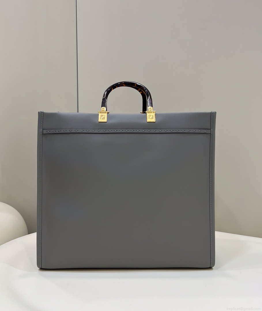 Fendi 8BH386 Sunshine Medium Bag Gray leather shopper 8266S