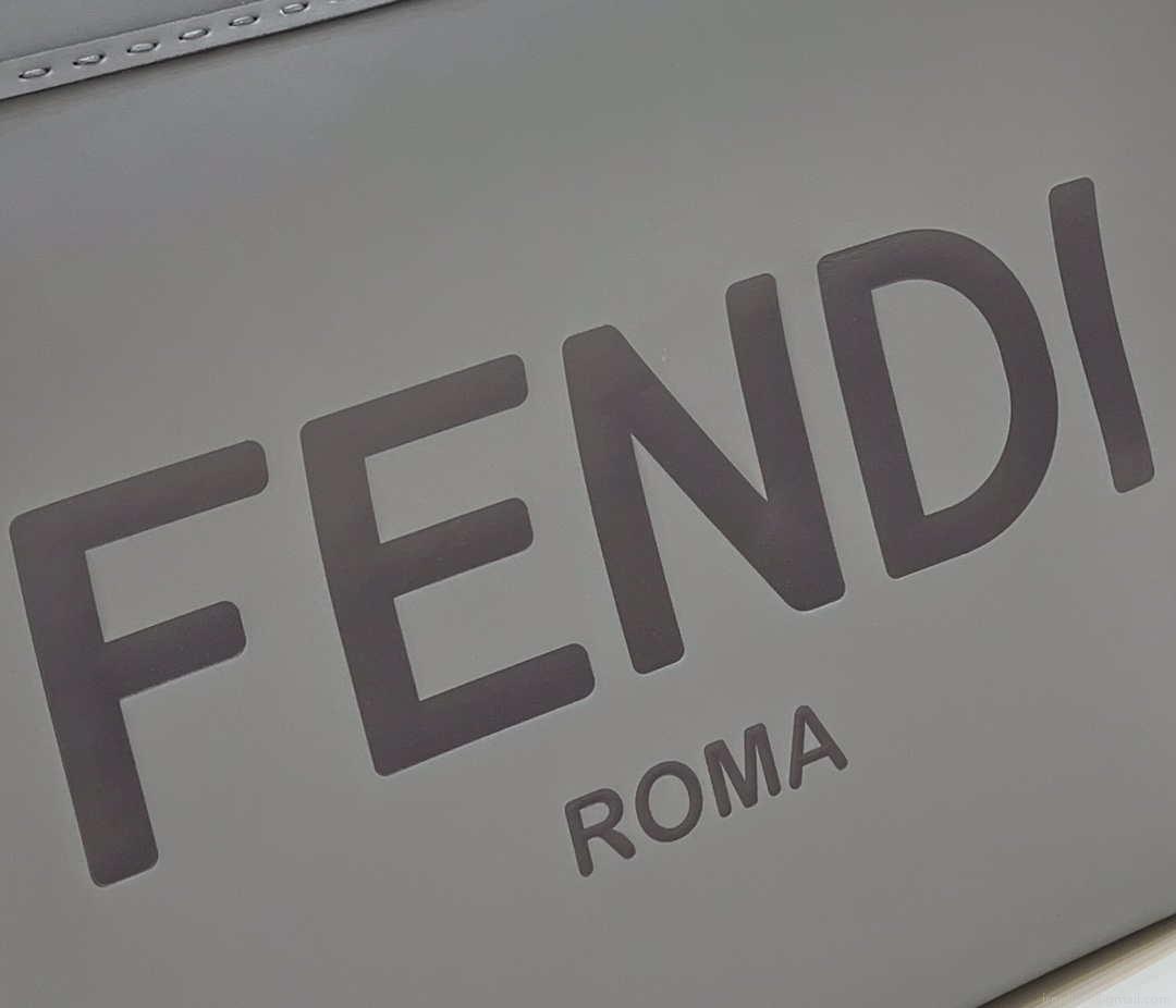 Fendi 8BH386 Sunshine Medium Bag Gray leather shopper 8266S