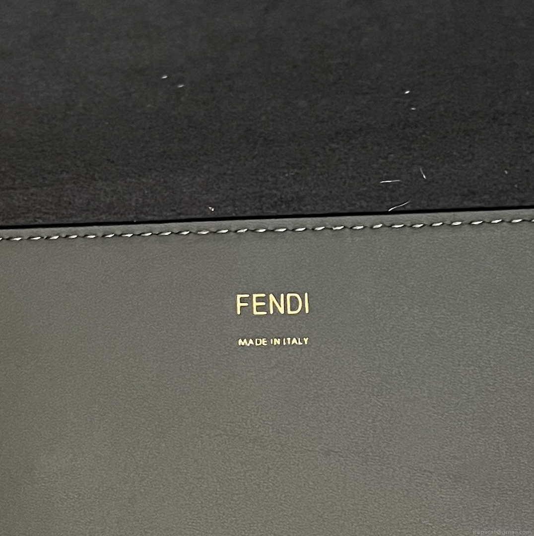 Fendi 8BH386 Sunshine Medium Bag Gray leather shopper 8266S