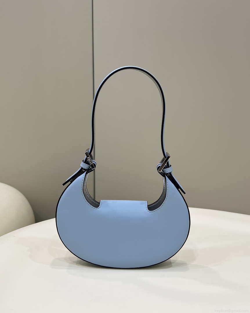 Fendi 8BS065 Fendi Cookie Blue leather mini Croissant bag 8556