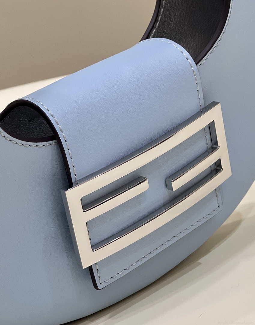 Fendi 8BS065 Fendi Cookie Blue leather mini Croissant bag 8556