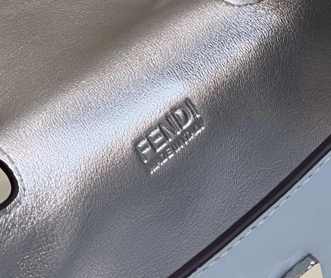 Fendi 8BS065 Fendi Cookie Blue leather mini Croissant bag 8556