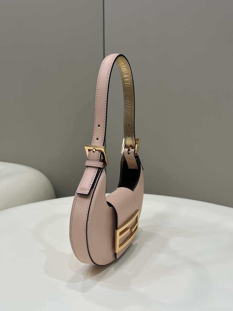Fendi 8BS065 Fendi Cookie Pink leather mini Croissant bag 8556