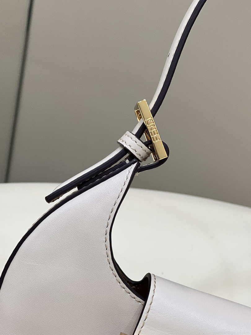 Fendi 8BS065 Fendi Cookie White leather mini Croissant bag 8556