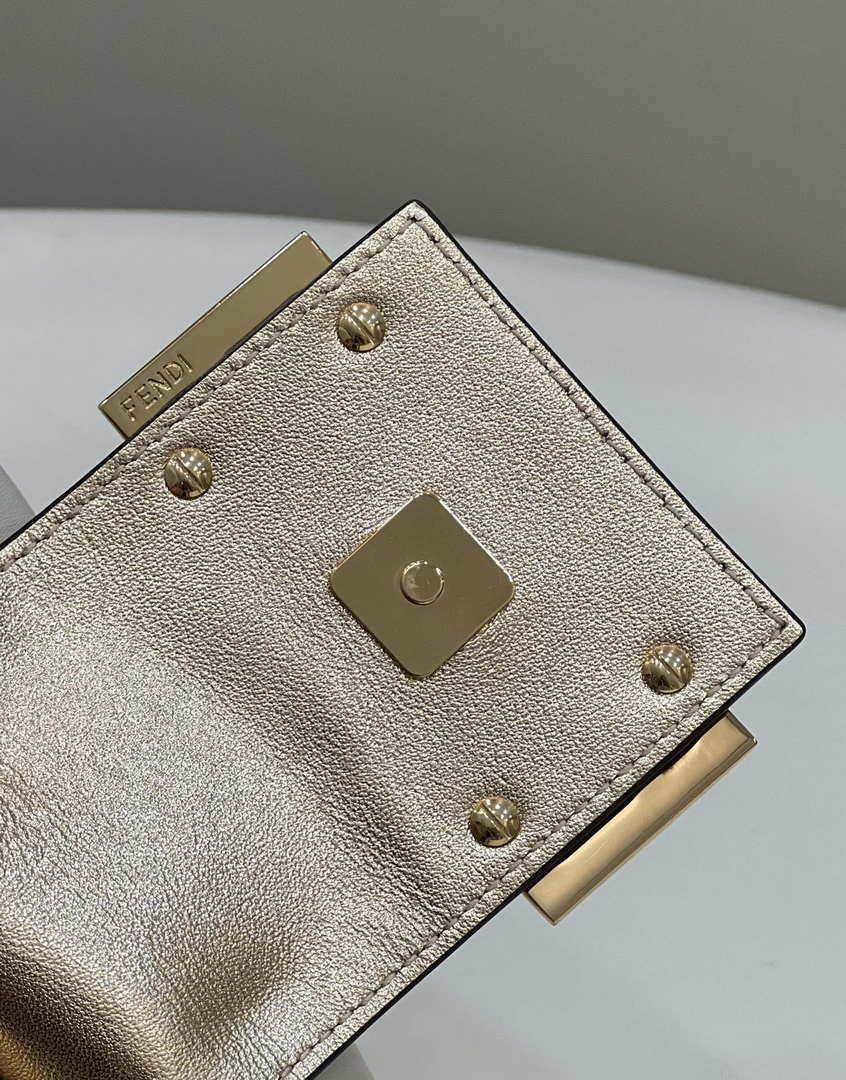 Fendi 8BS065 Fendi Cookie White leather mini Croissant bag 8556
