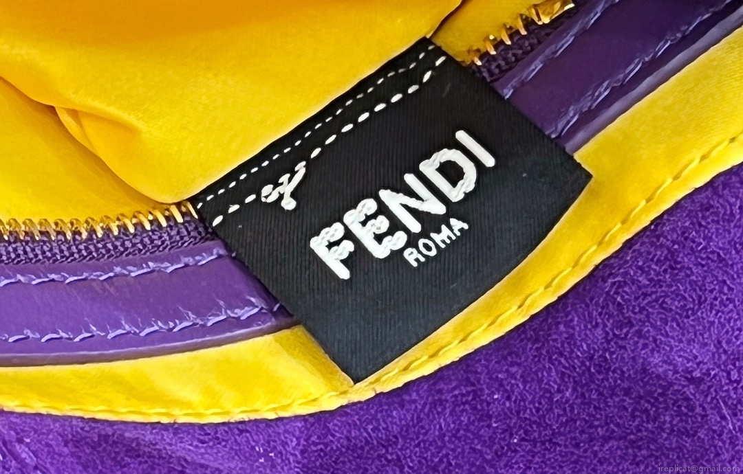 Fendi 8339 Baguette Middle Age Solid Color Series Underarm Bag Purple