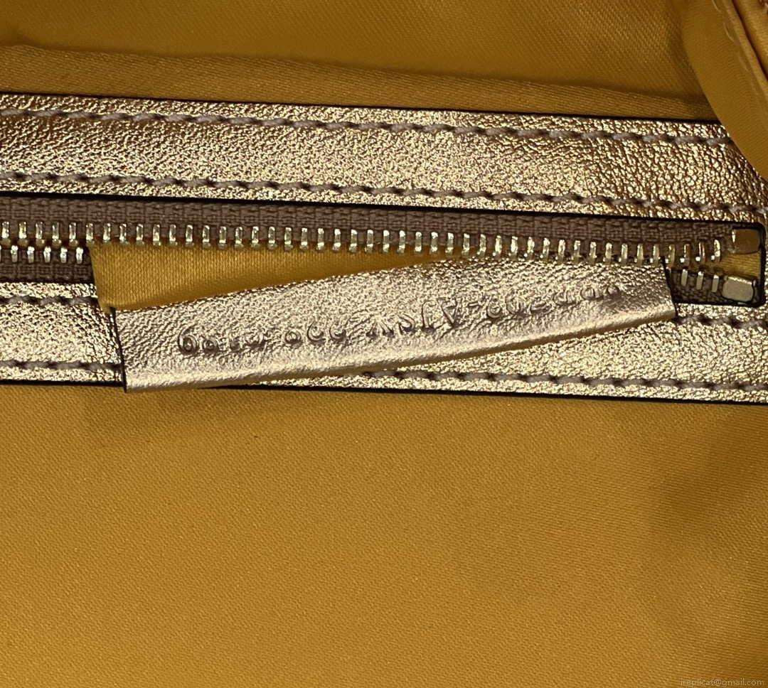 Fendi 8BR792 Medium Baguette 1997 Gold Satin Bag with Sequins 8528