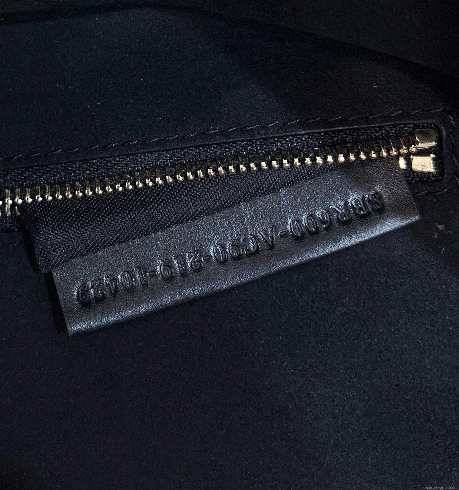 Fendi 8BR600 Baguette Chain Midi Navy Blue FF tapestry fabric bag 8579