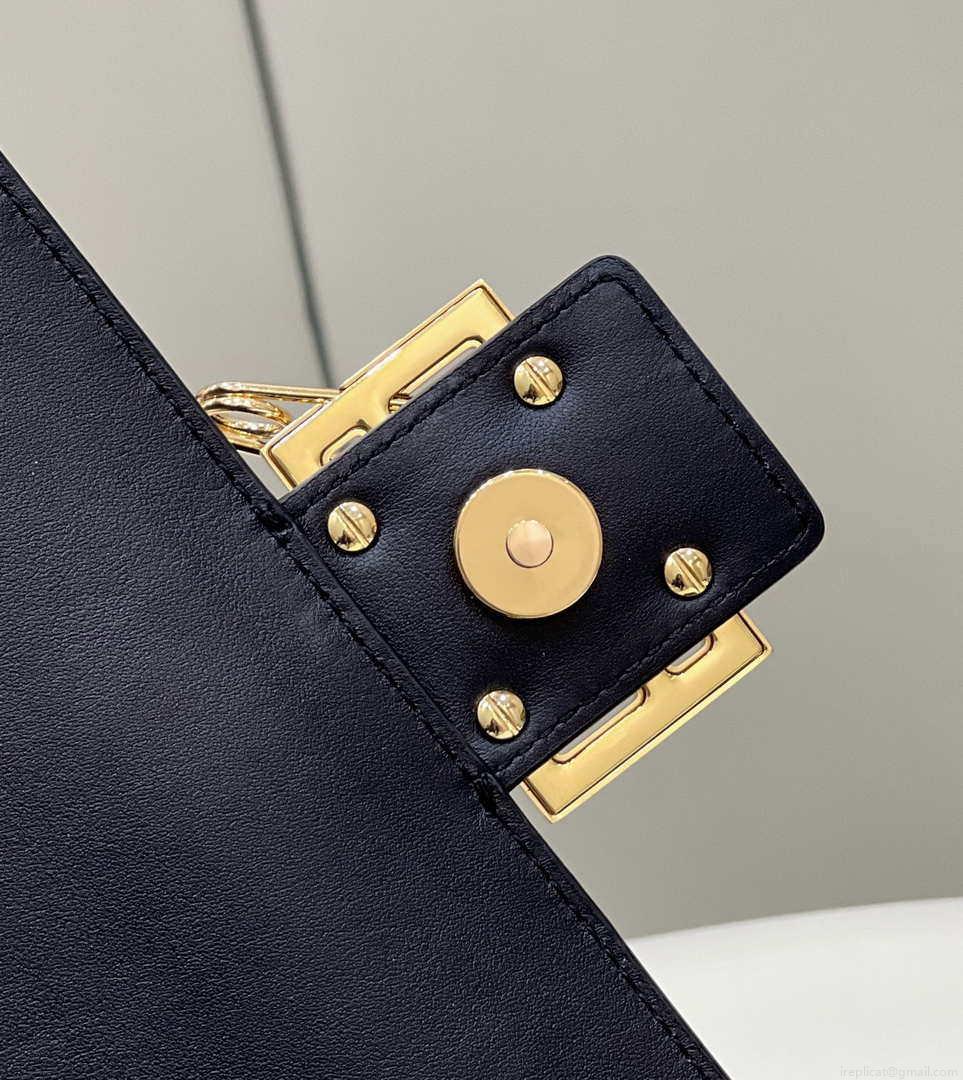 Fendi 8BR801 Baguette brooch Fendace Black leather 8563 bag