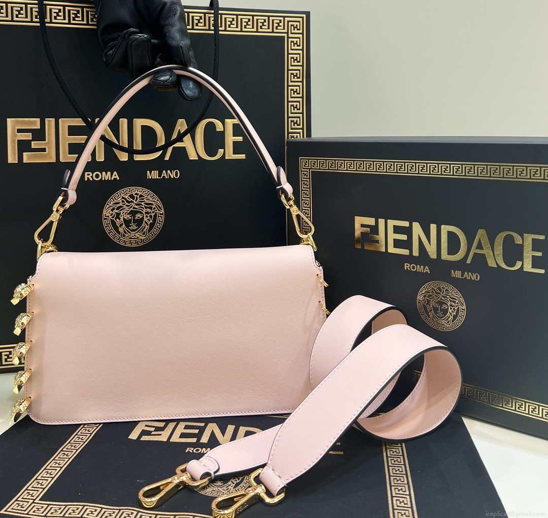 Fendi 8BR801 Baguette brooch Fendace Pink leather 8563 bag
