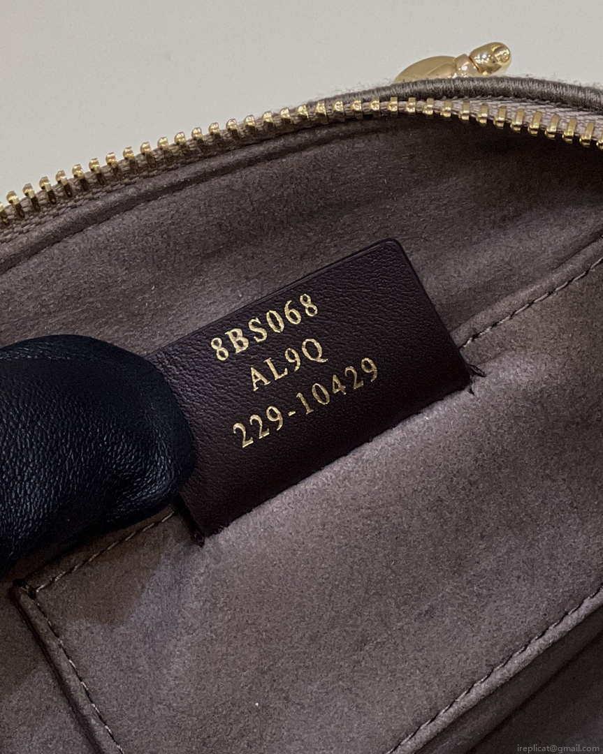 Fendi 8BL145 By The Way Mini Midi Dove gray FF tapestry fabric bag small Boston bag
