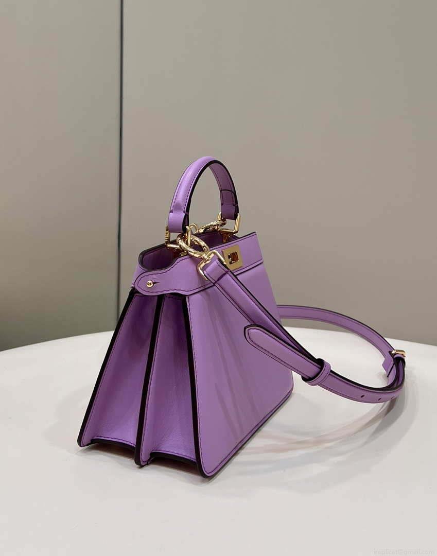 Fendi 8BN335 Peekaboo ISeeU Petite Purple Padded Nappa Leather Bag