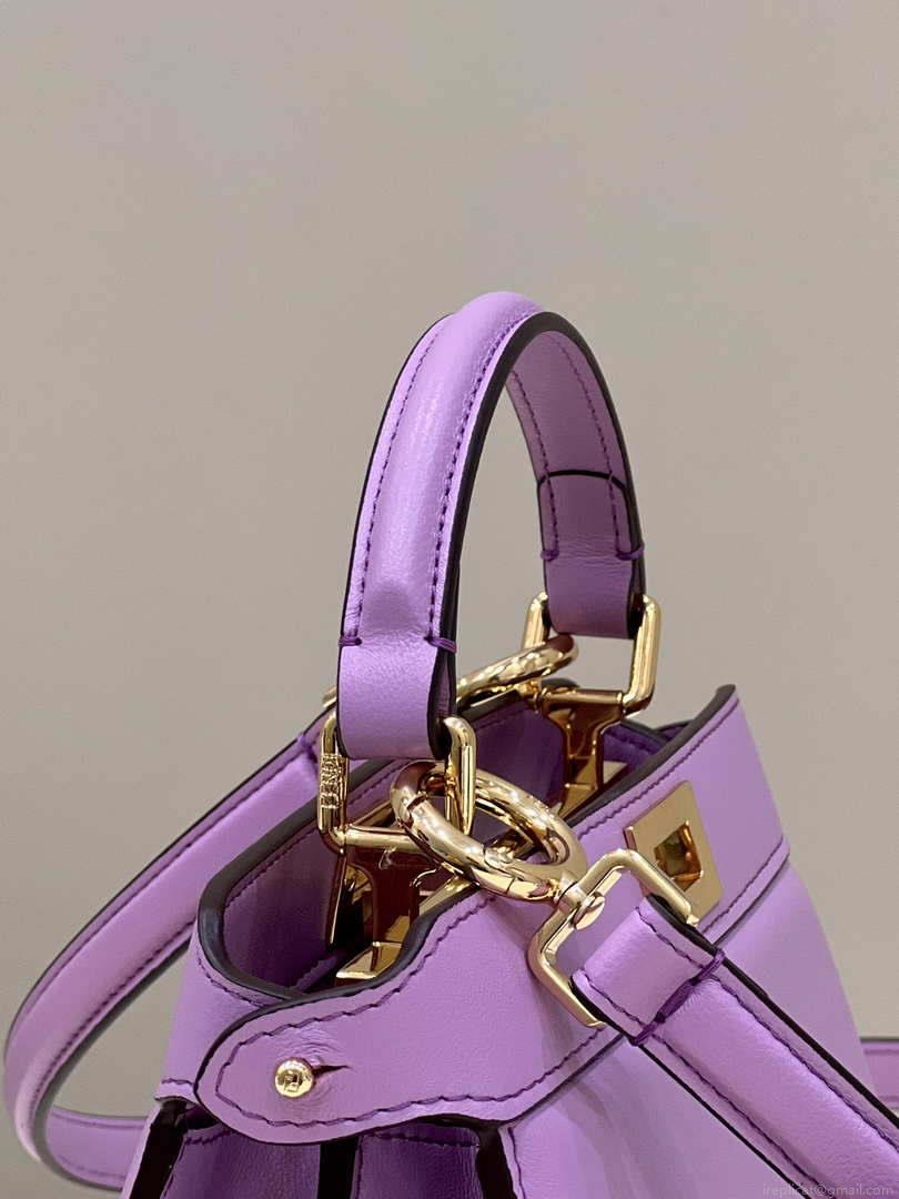 Fendi 8BN335 Peekaboo ISeeU Petite Purple Padded Nappa Leather Bag