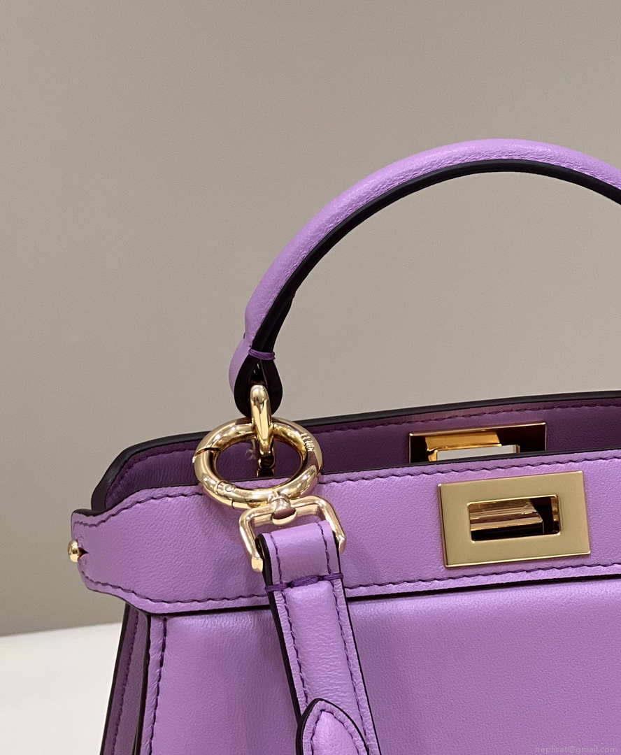 Fendi 8BN335 Peekaboo ISeeU Petite Purple Padded Nappa Leather Bag