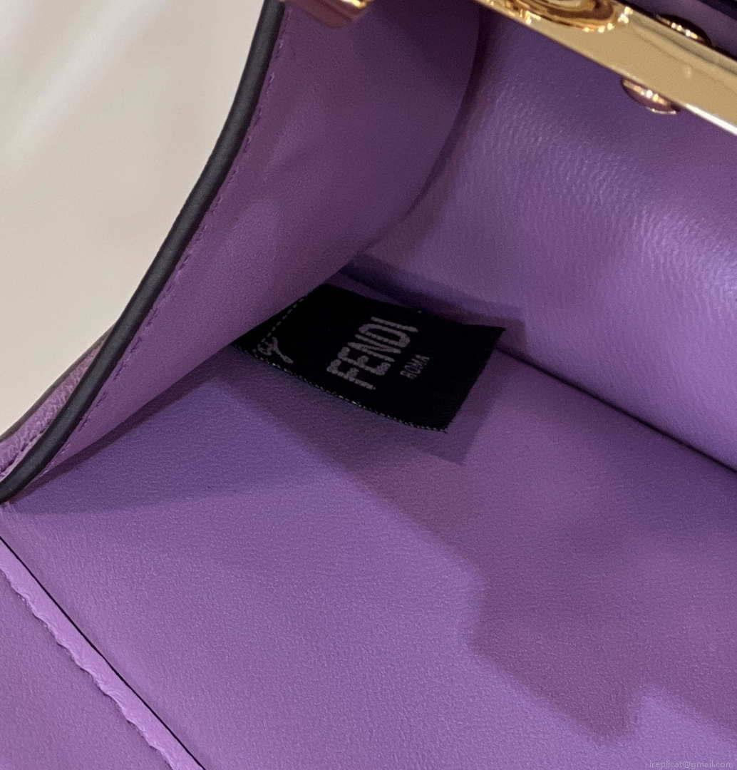 Fendi 8BN335 Peekaboo ISeeU Petite Purple Padded Nappa Leather Bag