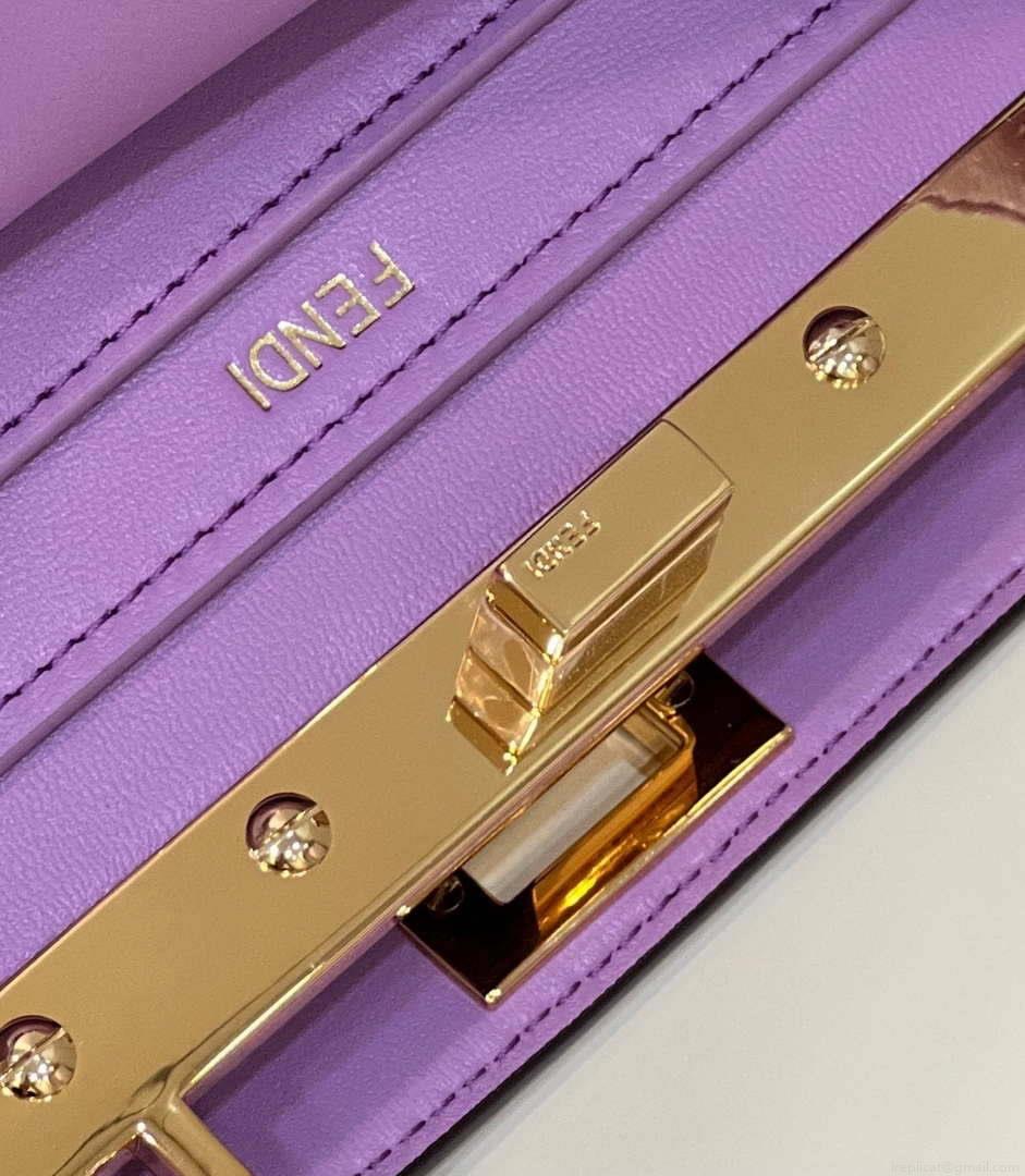 Fendi 8BN335 Peekaboo ISeeU Petite Purple Padded Nappa Leather Bag