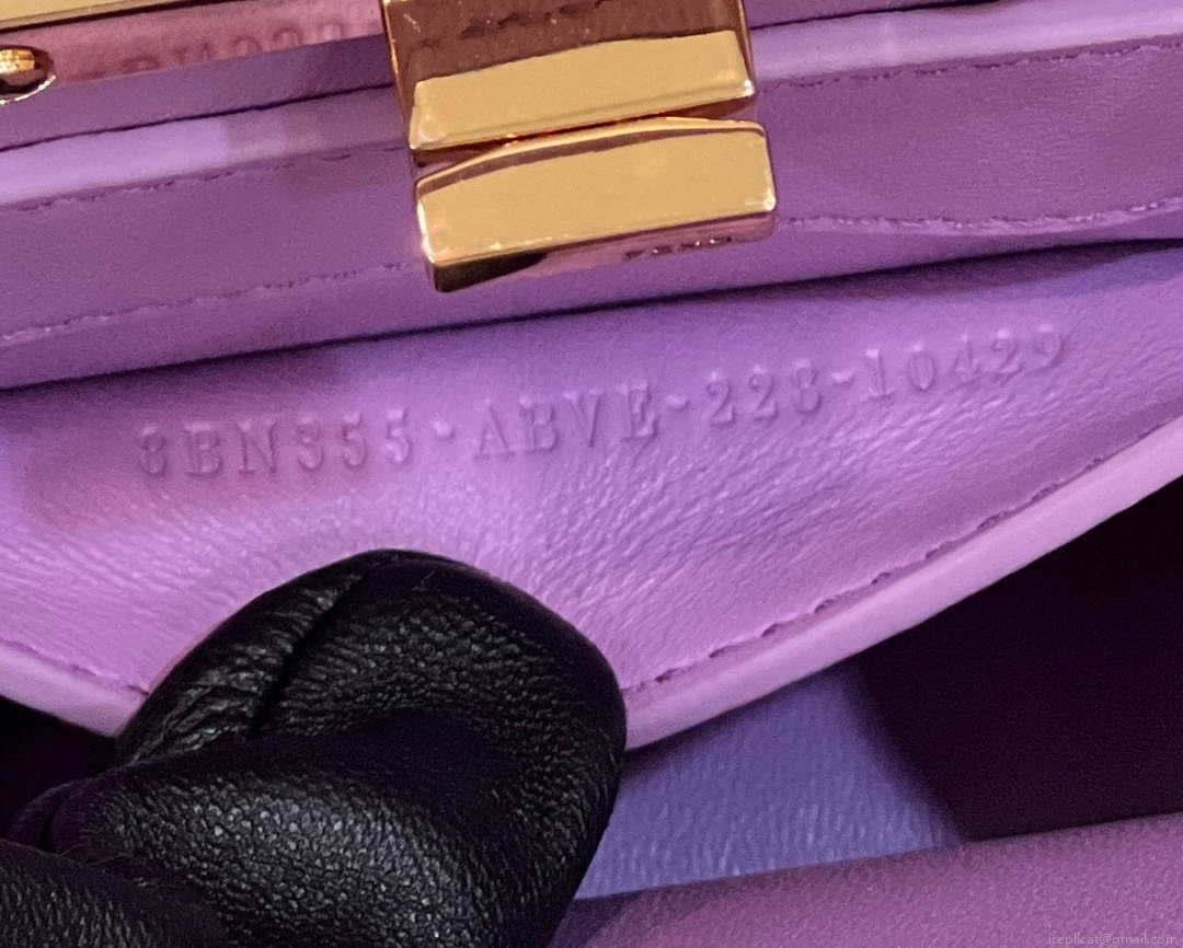 Fendi 8BN335 Peekaboo ISeeU Petite Purple Padded Nappa Leather Bag