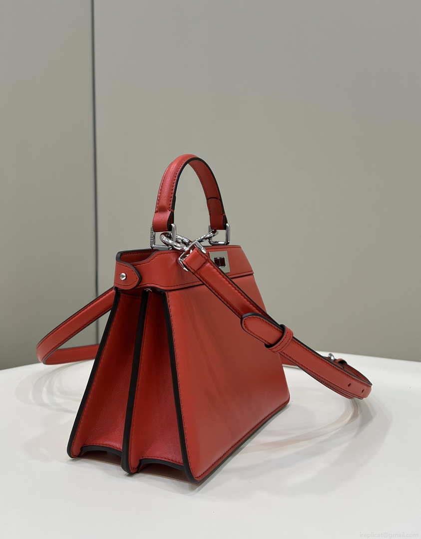 Fendi 8BN335 Peekaboo ISeeU Petite Red Padded Nappa Leather Bag