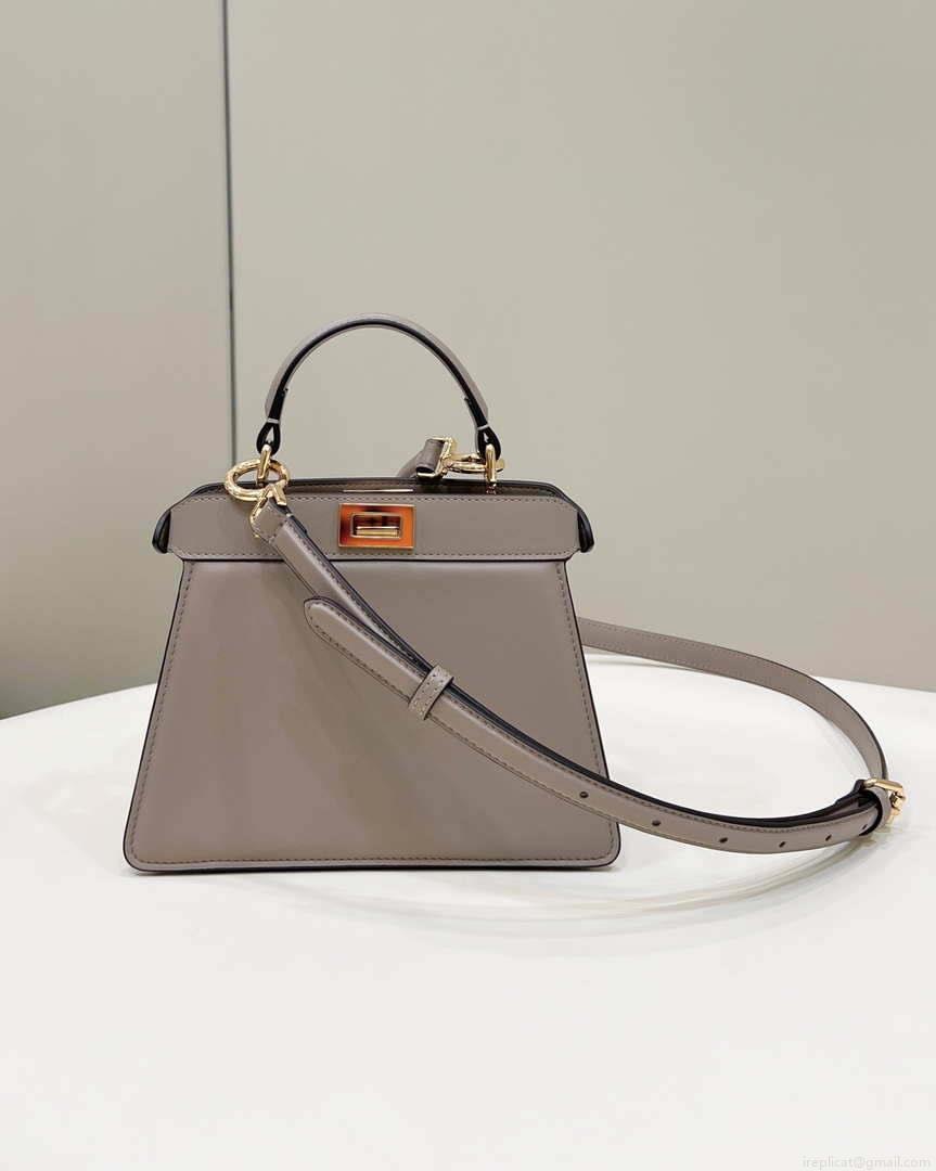 Fendi 8BN335 Peekaboo ISeeU Petite Milk Tea Padded Nappa Leather Bag
