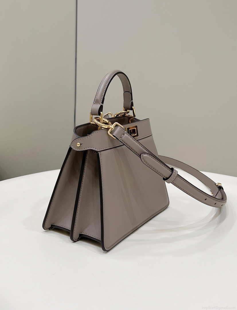 Fendi 8BN335 Peekaboo ISeeU Petite Milk Tea Padded Nappa Leather Bag