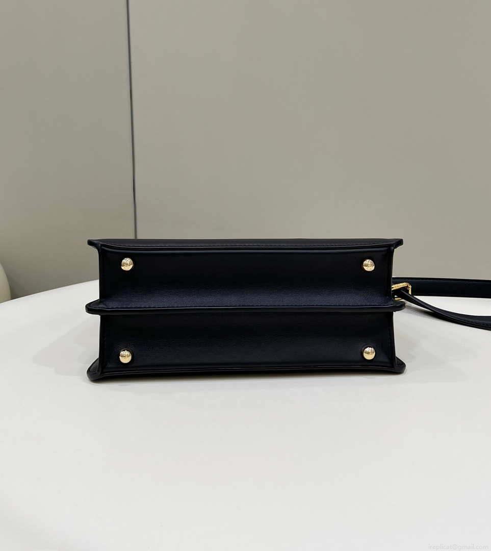 Fendi 8BN327 Peekaboo ISeeU Small Black leather bag