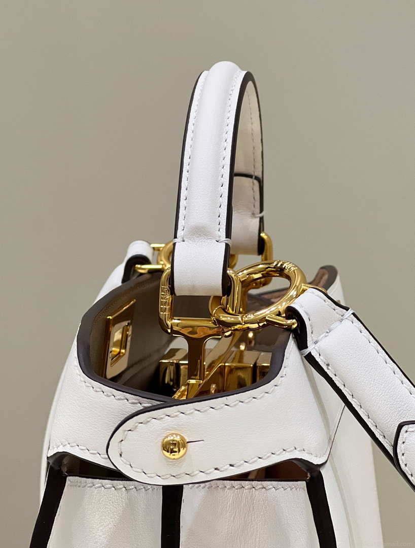 Fendi 8BN327 Peekaboo ISeeU Small White leather bag
