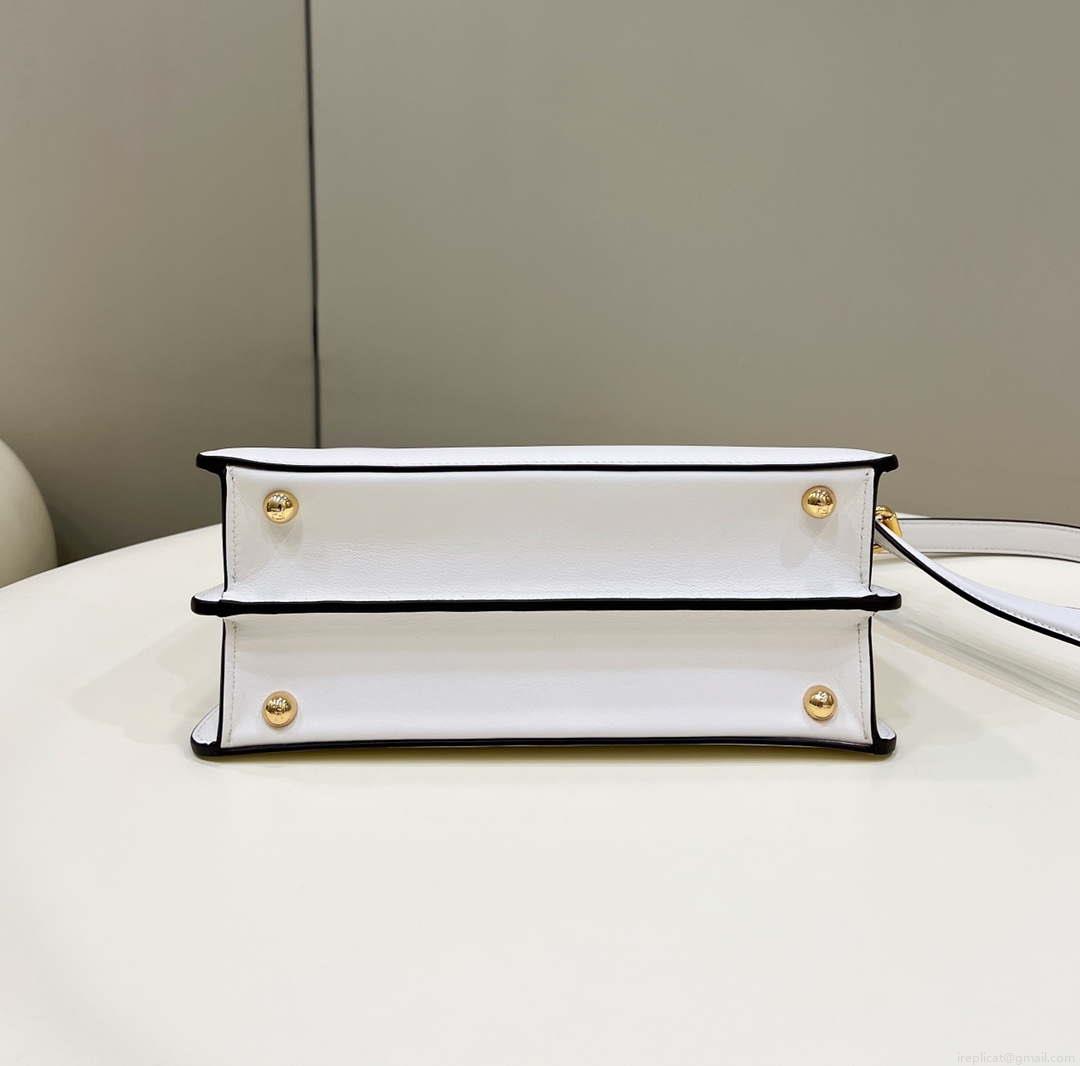 Fendi 8BN327 Peekaboo ISeeU Small White leather bag