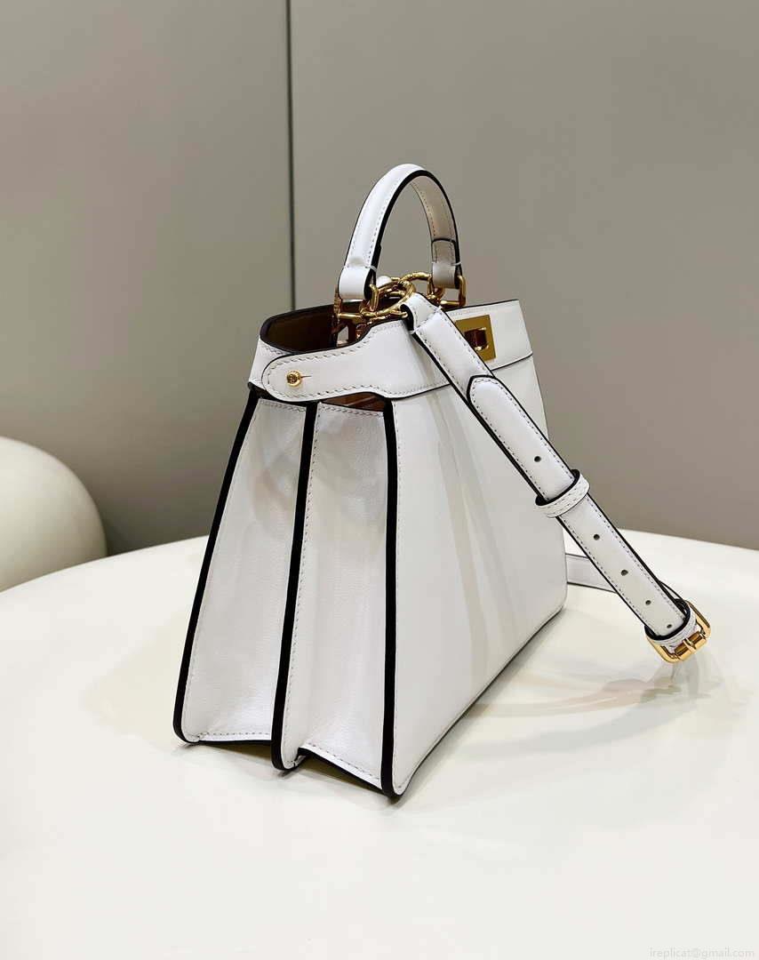 Fendi 8BN327 Peekaboo ISeeU Small White leather bag