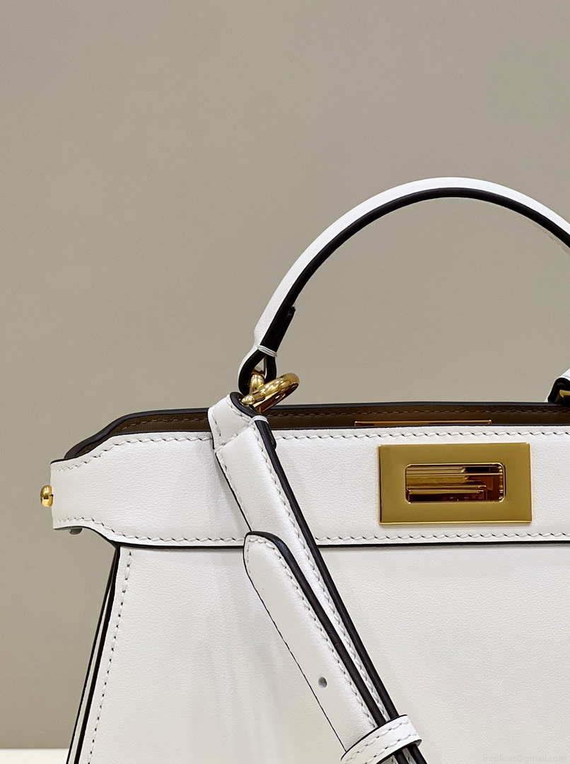 Fendi 8BN327 Peekaboo ISeeU Small White leather bag