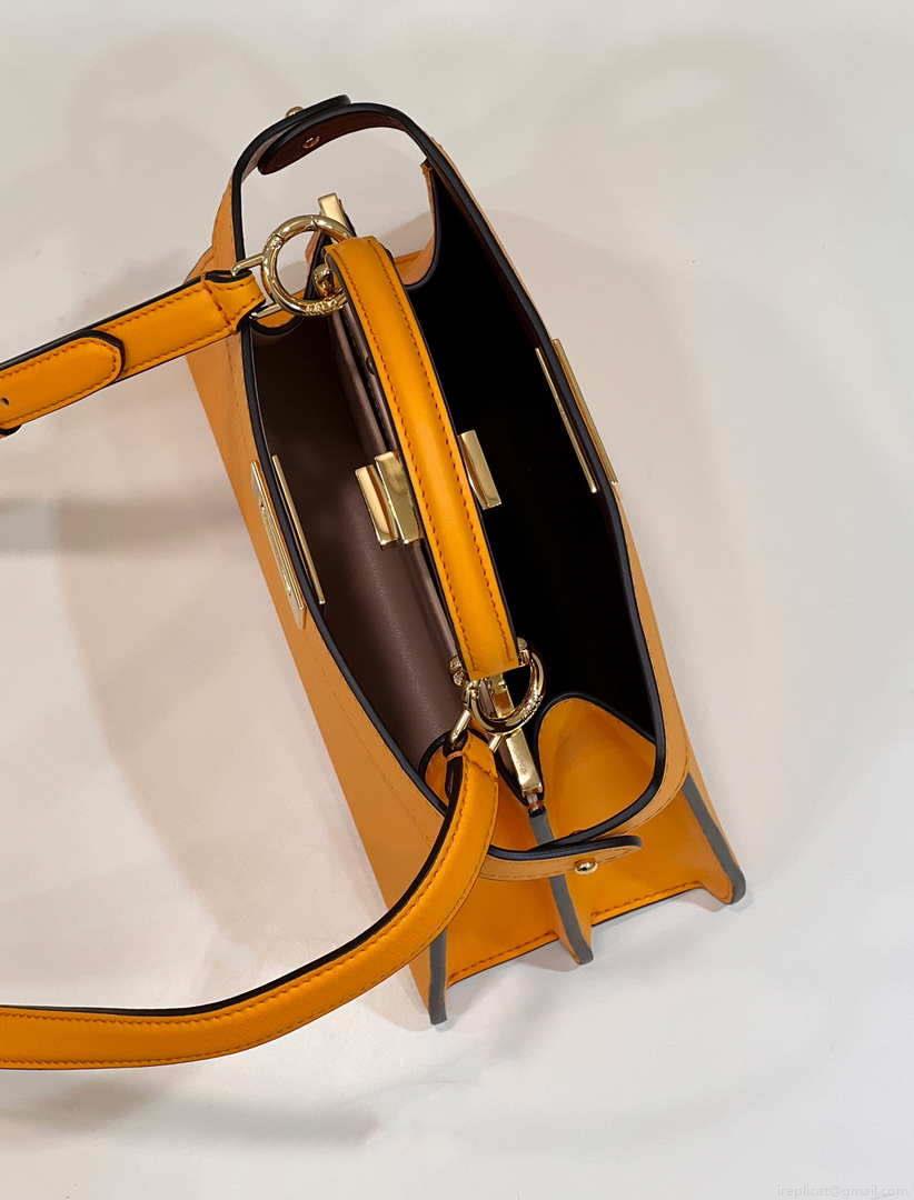 Fendi 8BN327 Peekaboo ISeeU Small Orange leather bag