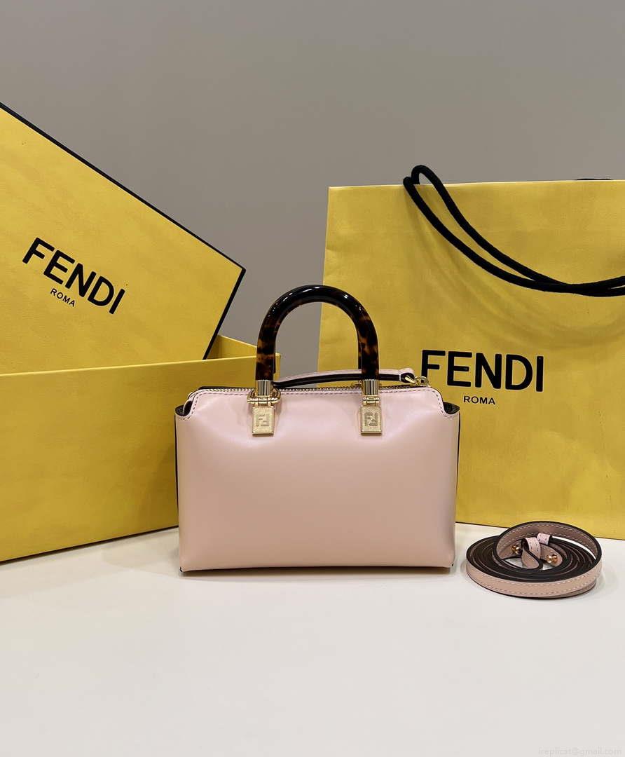 Fendi 8BS067 By The Way Mini Small Boston bag in mint Pink leather