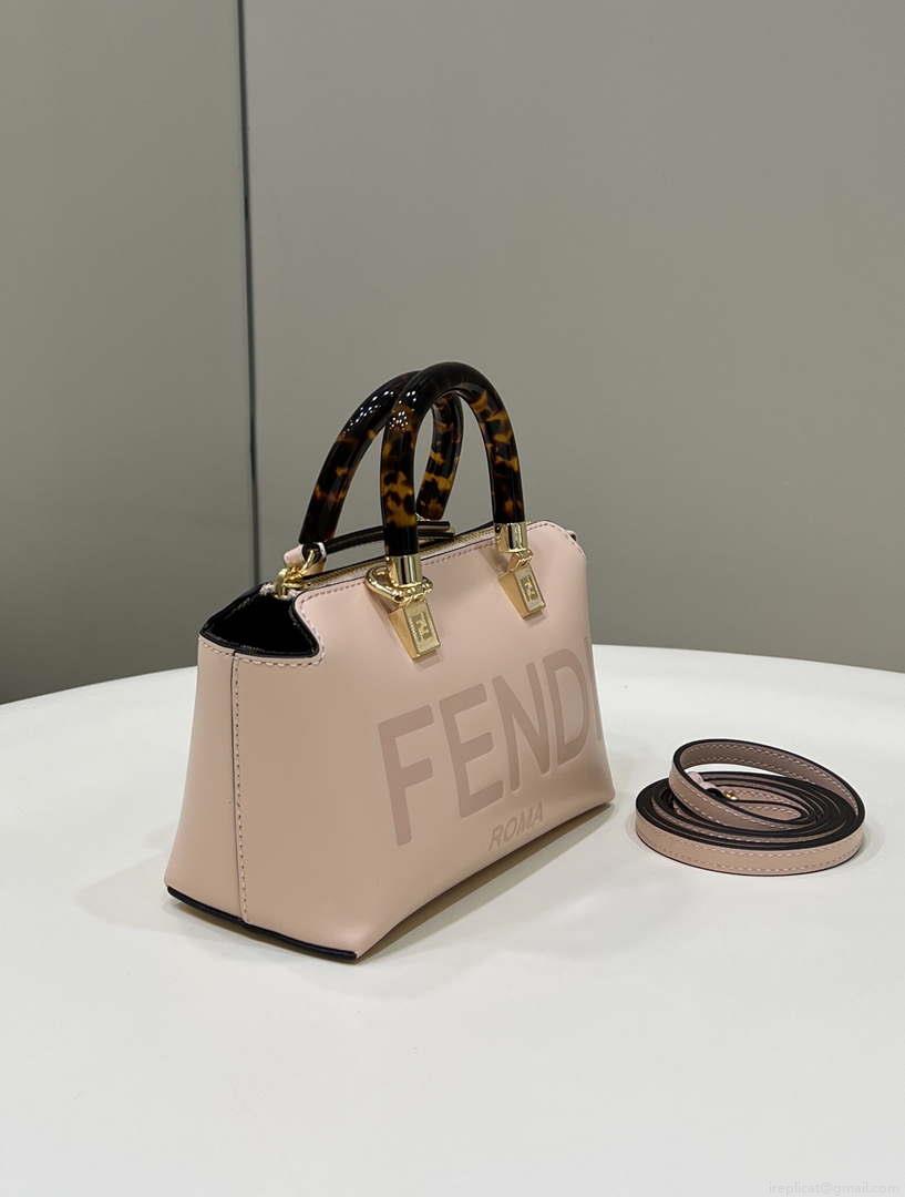 Fendi 8BS067 By The Way Mini Small Boston bag in mint Pink leather