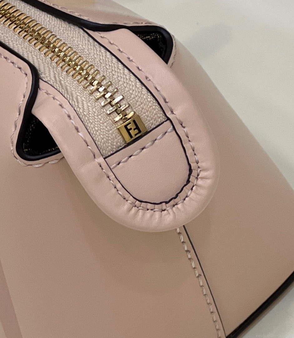 Fendi 8BS067 By The Way Mini Small Boston bag in mint Pink leather