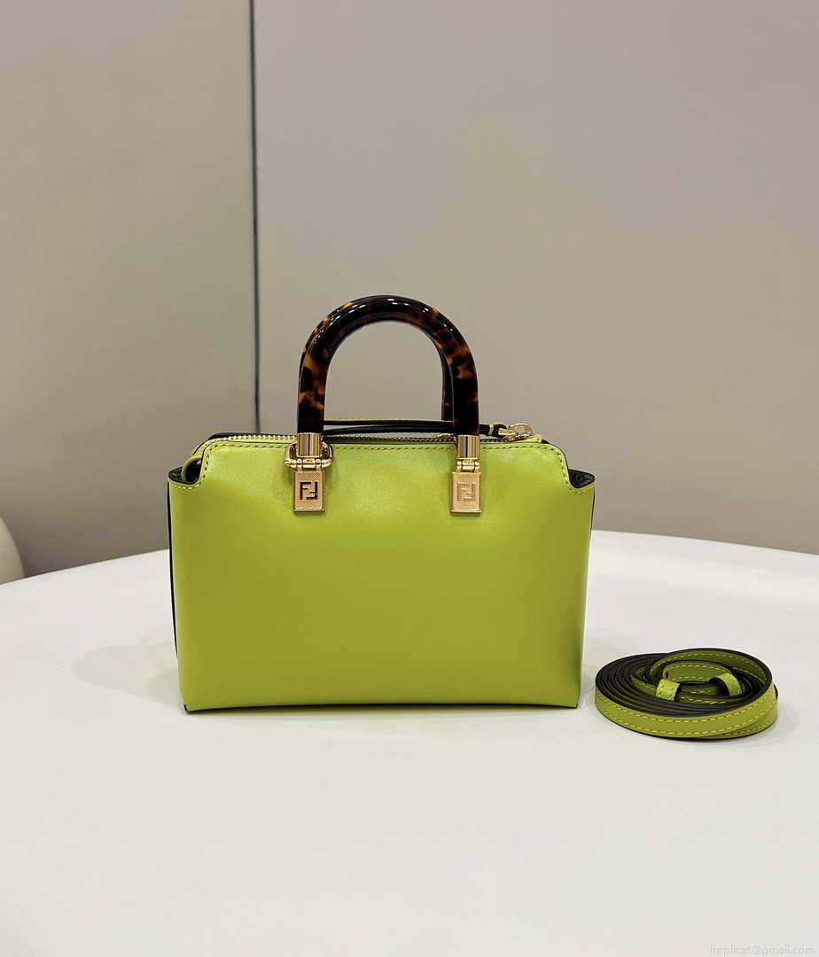 Fendi 8BS067 By The Way Mini Small Boston bag in mint Grass Green leather