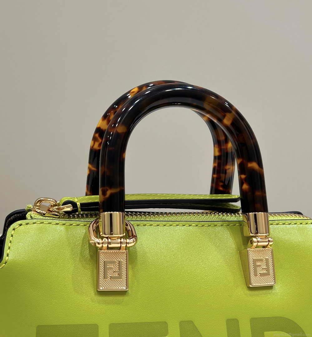 Fendi 8BS067 By The Way Mini Small Boston bag in mint Grass Green leather