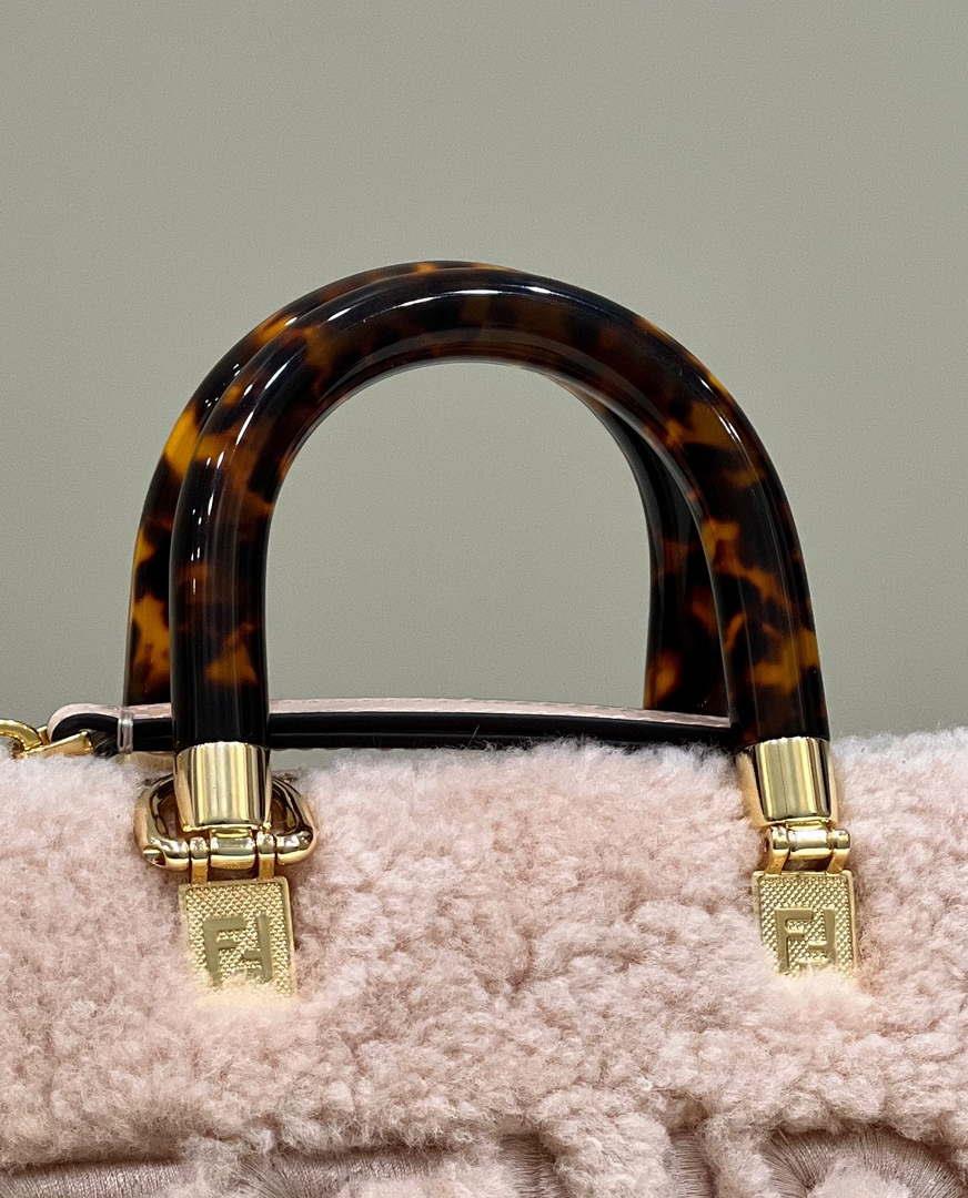 Fendi 8BS067 By The Way Mini Light Pink sheepskin small Boston bag
