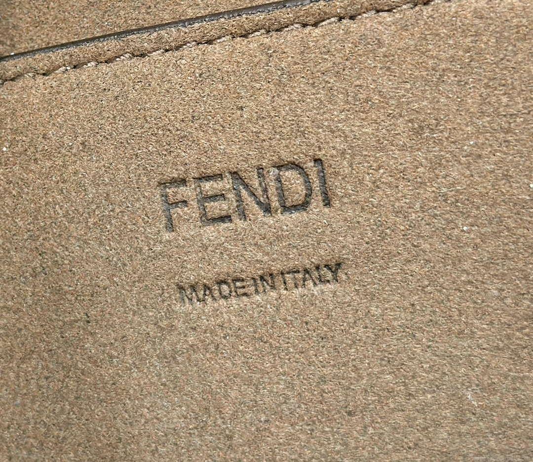 Fendi 8BH394 Fendi Sunshine Small White leather shopper Printer FF