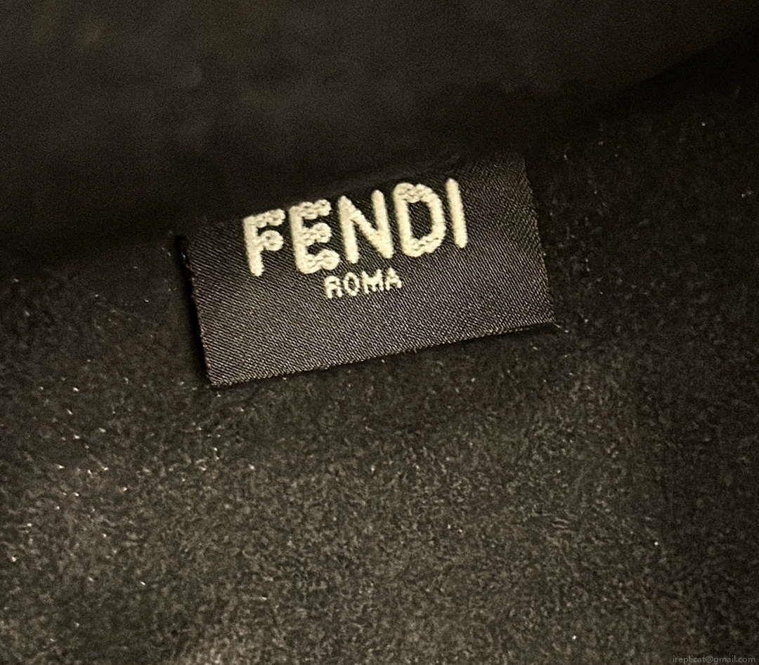 Fendi 8BH394 Fendi Sunshine Small Black leather shopper Printer FF