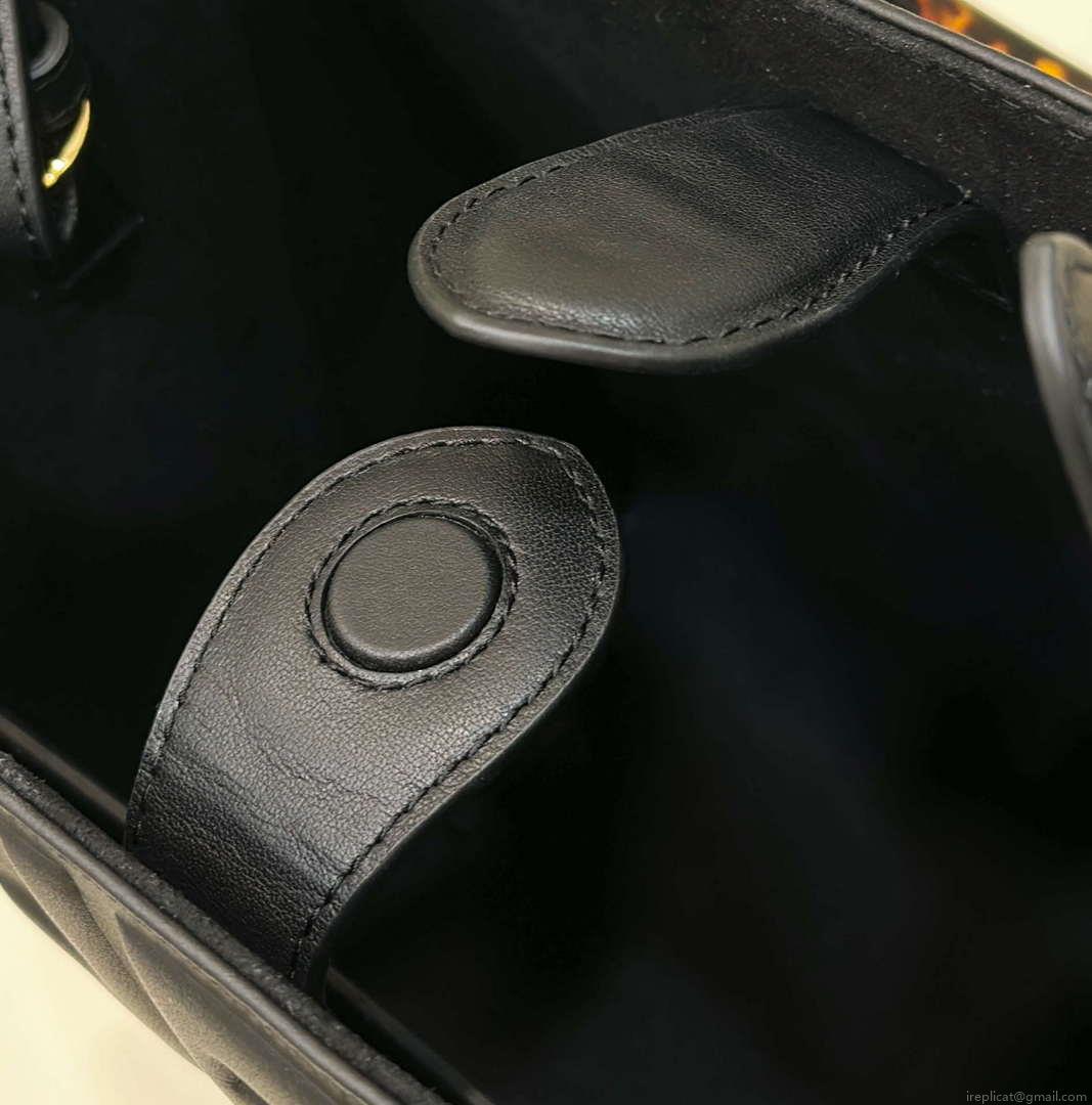 Fendi 8BH394 Fendi Sunshine Small Black leather shopper Printer FF