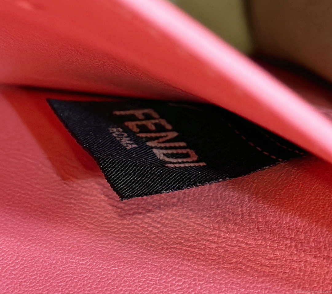 Fendi 8BN327 Peekaboo ISeeU Small Pink interlace leather bag 80138M