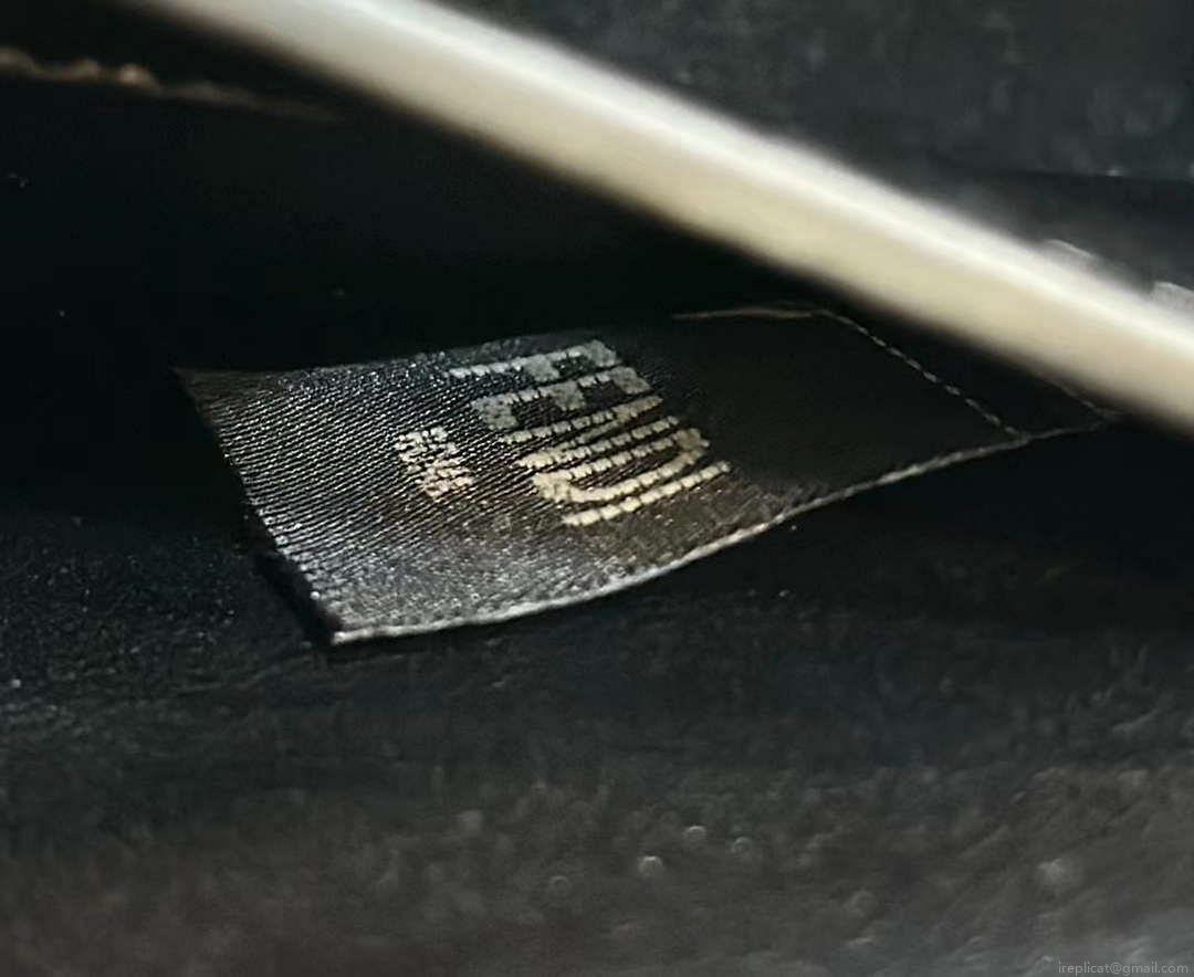 Fendi 8BN335 Peekaboo ISeeU Petite Black interlace leather bag 80138S