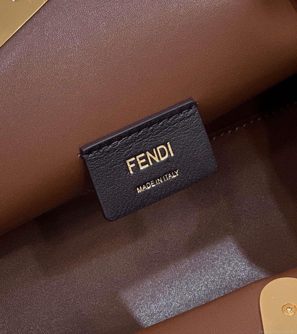 Fendi 8BP129 FENDI FIRST Small Brown Crocodile leather bag