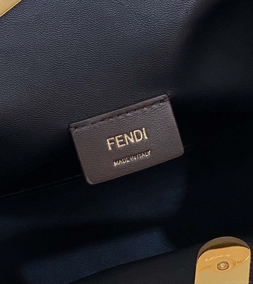 Fendi 8BP127 FENDI FIRST Medium Black Crocodile leather bag