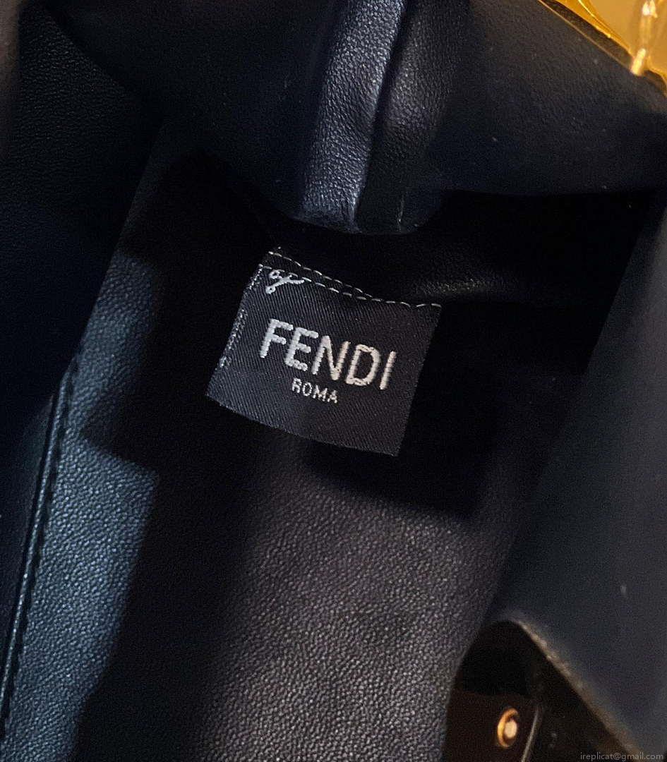 Fendi 8BP127 FENDI FIRST Medium Black Crocodile leather bag
