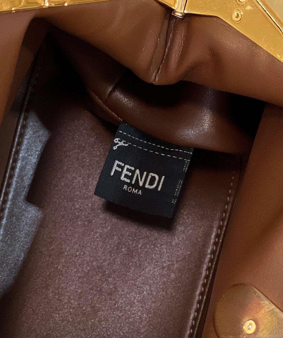 Fendi 8BP127 FENDI FIRST Medium Brown Crocodile leather bag