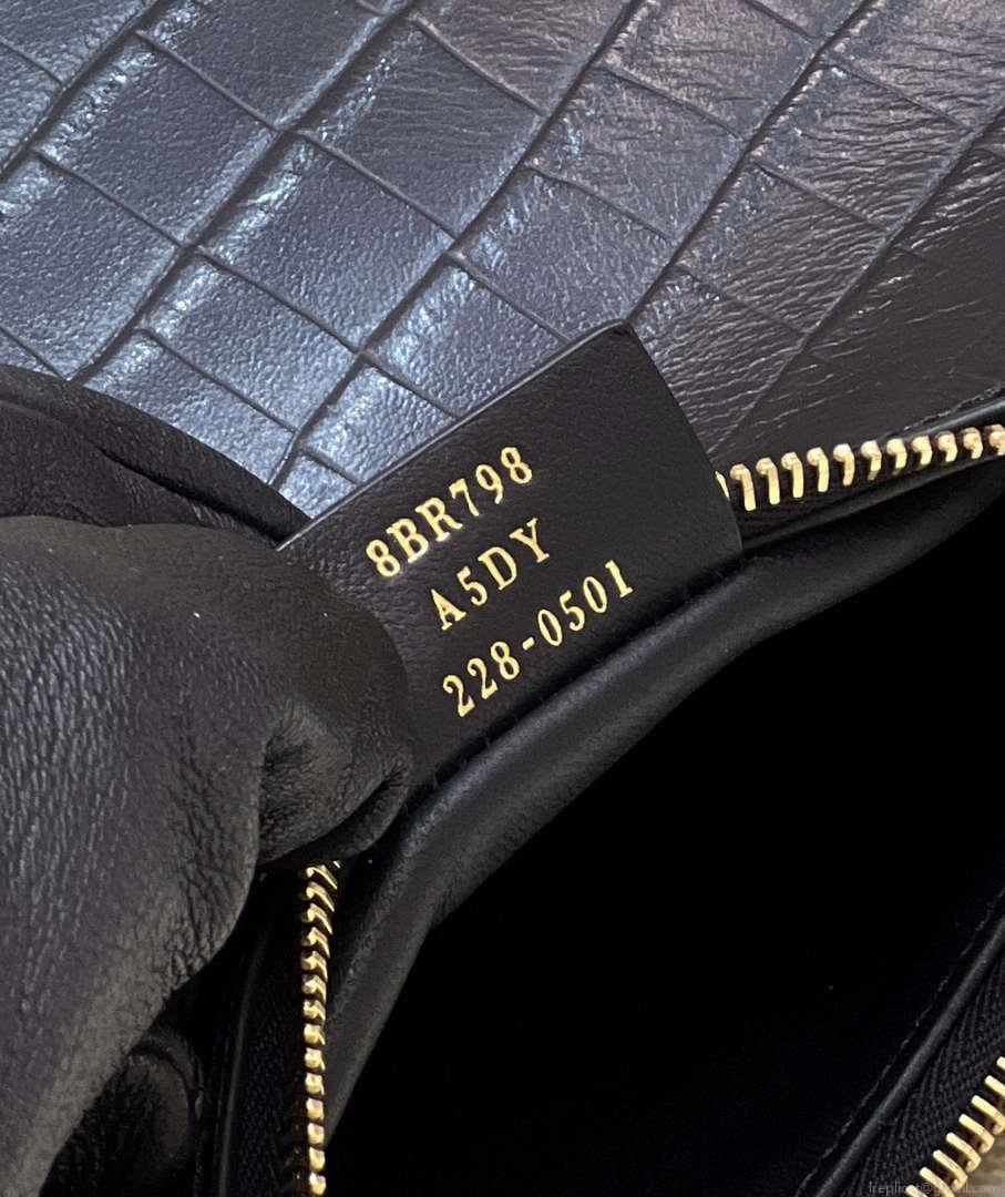 Fendi 8BR798 Fendigraphy Small Black Crocodile leather bag