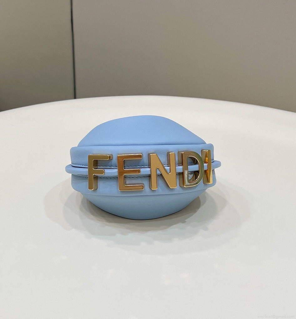 Fendi 7AS089 Nano Fendigraphy Light blue leather Charm 80056S