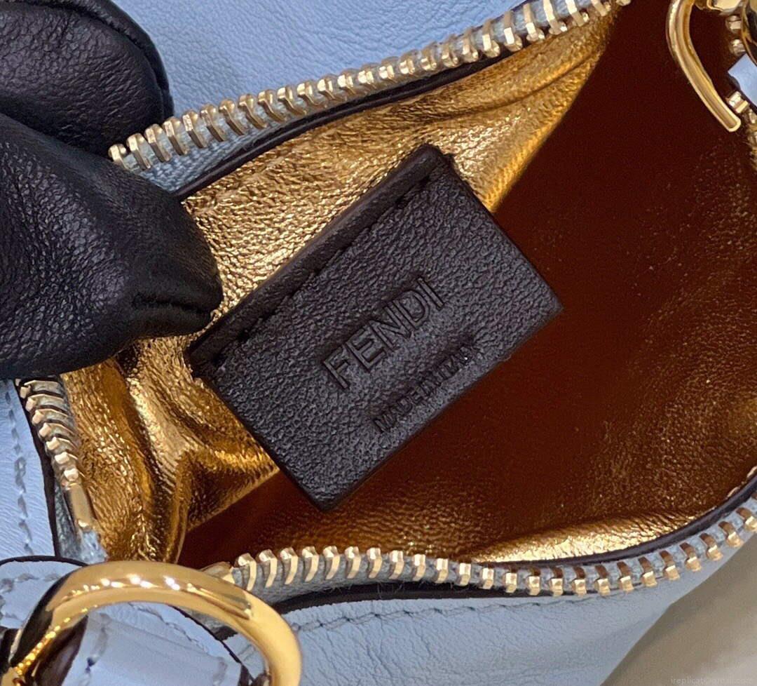Fendi 7AS089 Nano Fendigraphy Light blue leather Charm 80056S